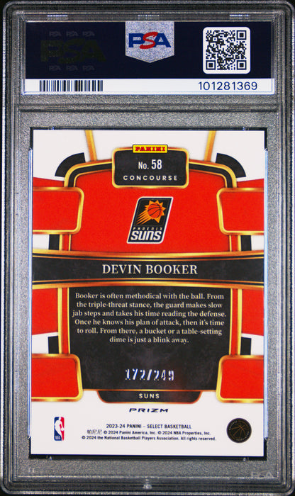 2023 Panini Select Devin Booker #58 Blue Scope PSA 10