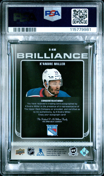 2022 Upper Deck - THE CUP Hockey - K'andre Miller #BKM - Brilliance Auto - PSA
