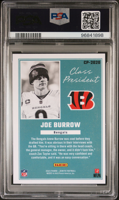 2023 Panini Zenith Class President Joe Burrow #CP2020 PSA 8