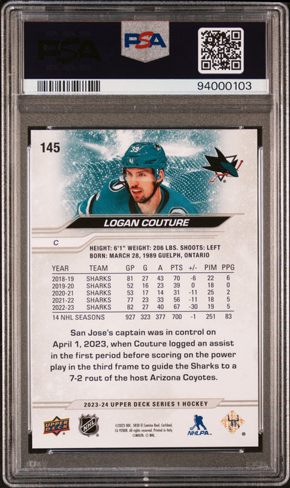 2023 Upper Deck Logan Couture #145 Outburst PSA 9