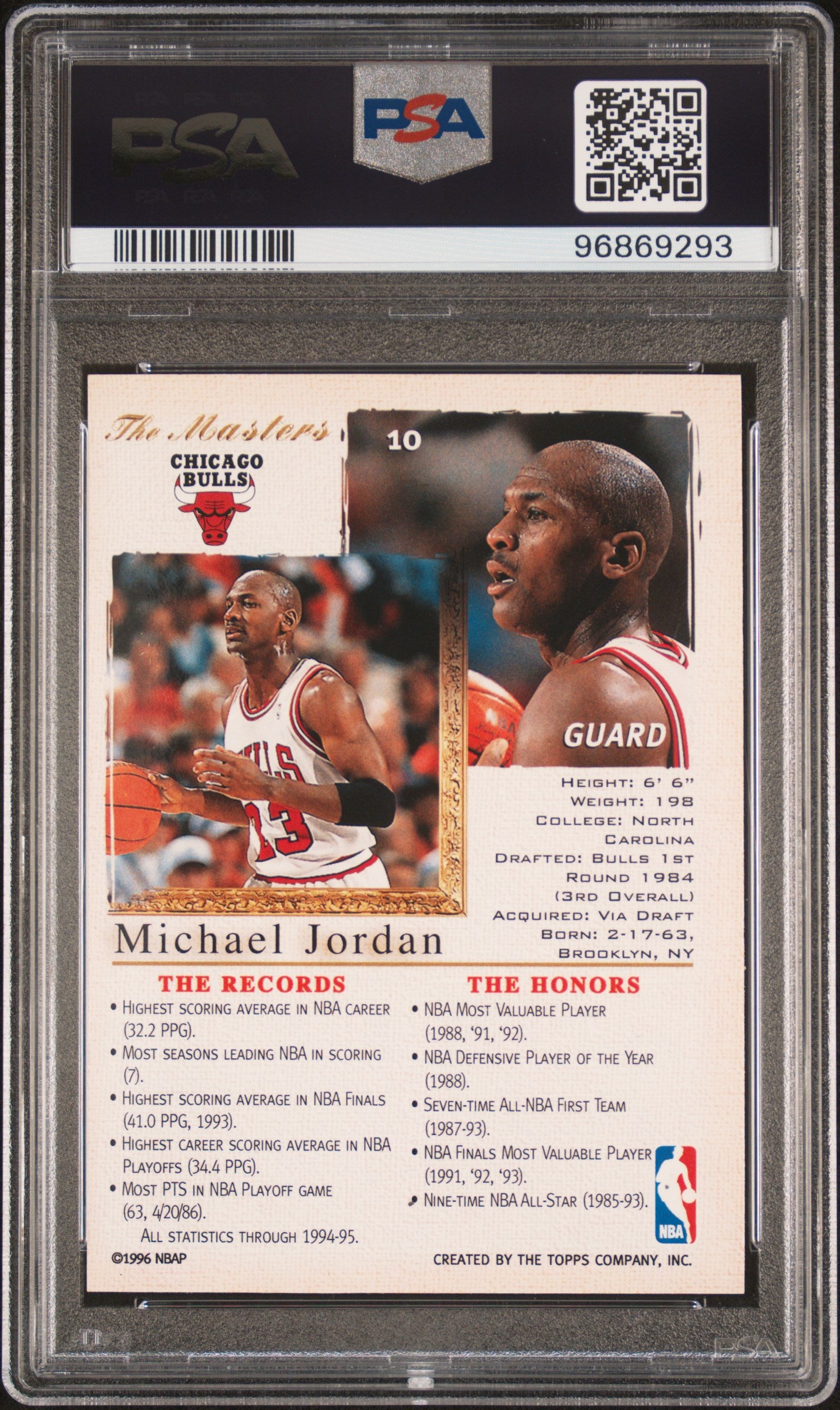 1995 Topps Gallery - Michael Jordan #10 - PSA 7