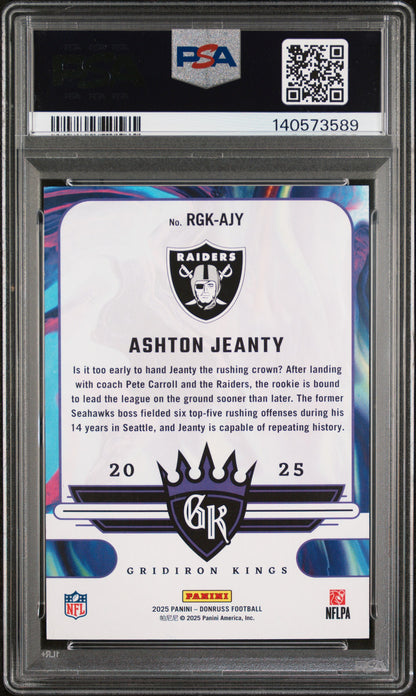 2025 Donruss - Ashton Jeanty - Rookie Gridiron Kings - ROOKIE /100 - PSA - /100