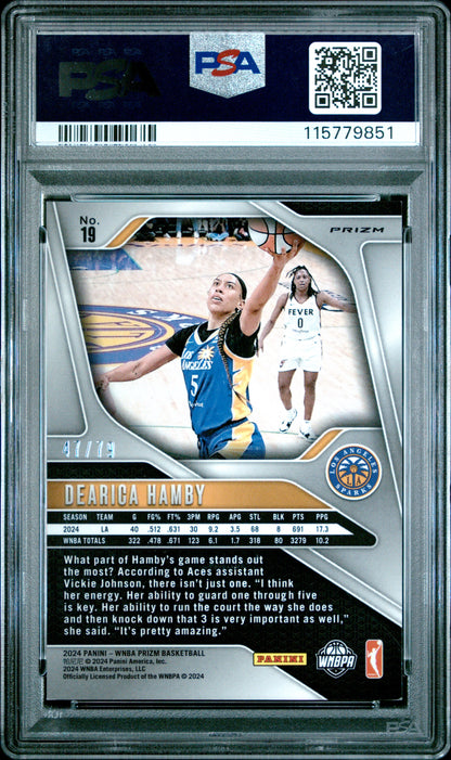 2024 Panini Prizm WNBA  - Dearica Hamby #19 - Pink Velocity /79 - PSA - /79