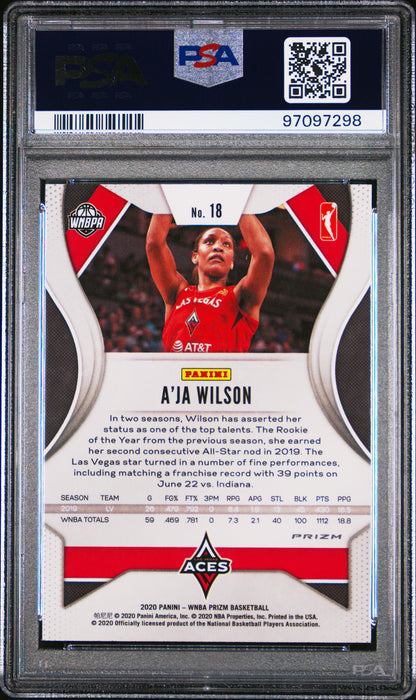 2020 Panini Prizm WNBA - A'ja Wilson #18 - ICE - PSA 9