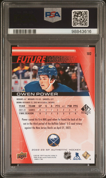 2022 SP Authentic Owen Power #102 Limited Red PSA 9
