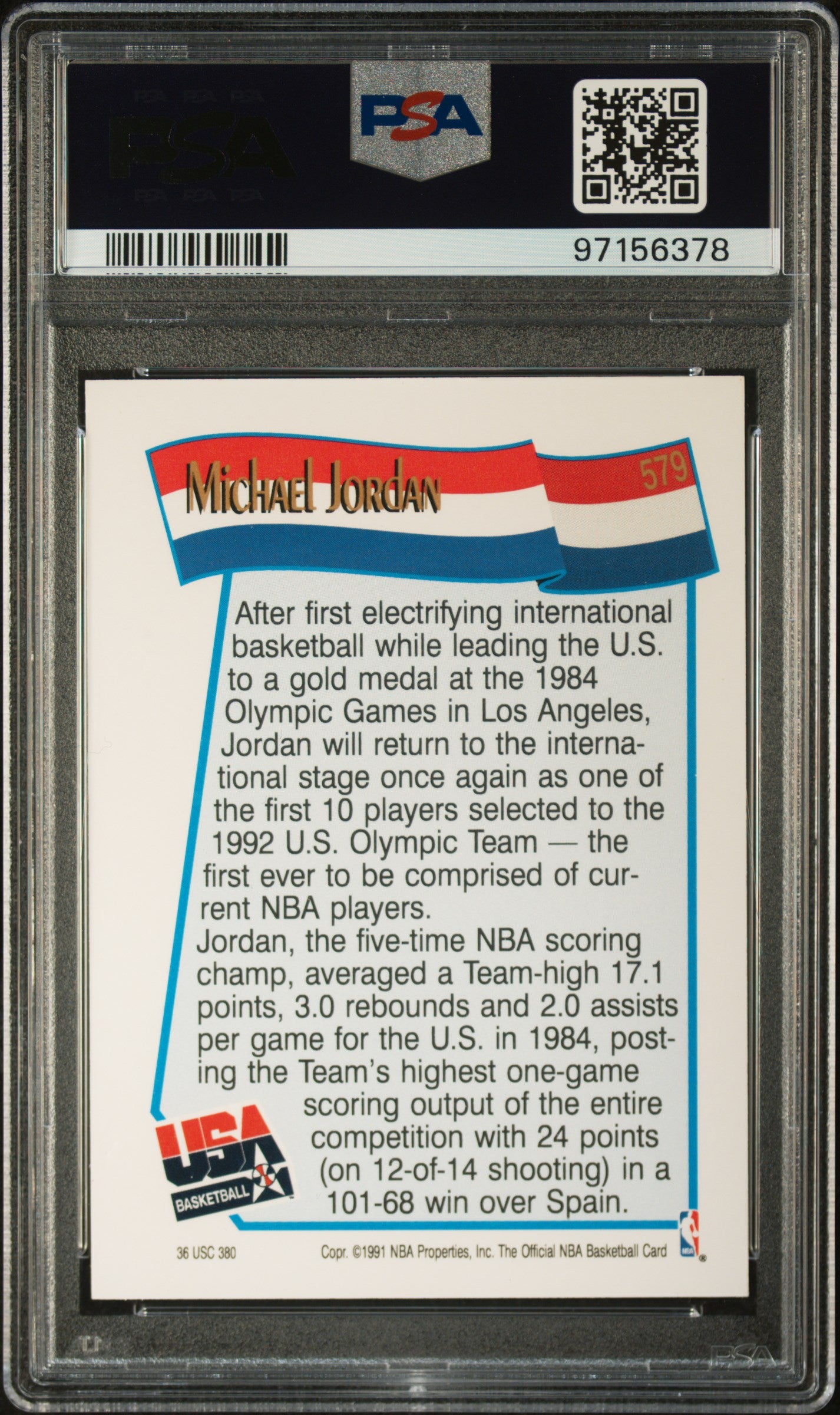 1991 Hoops Michael Jordan #579 PSA 8