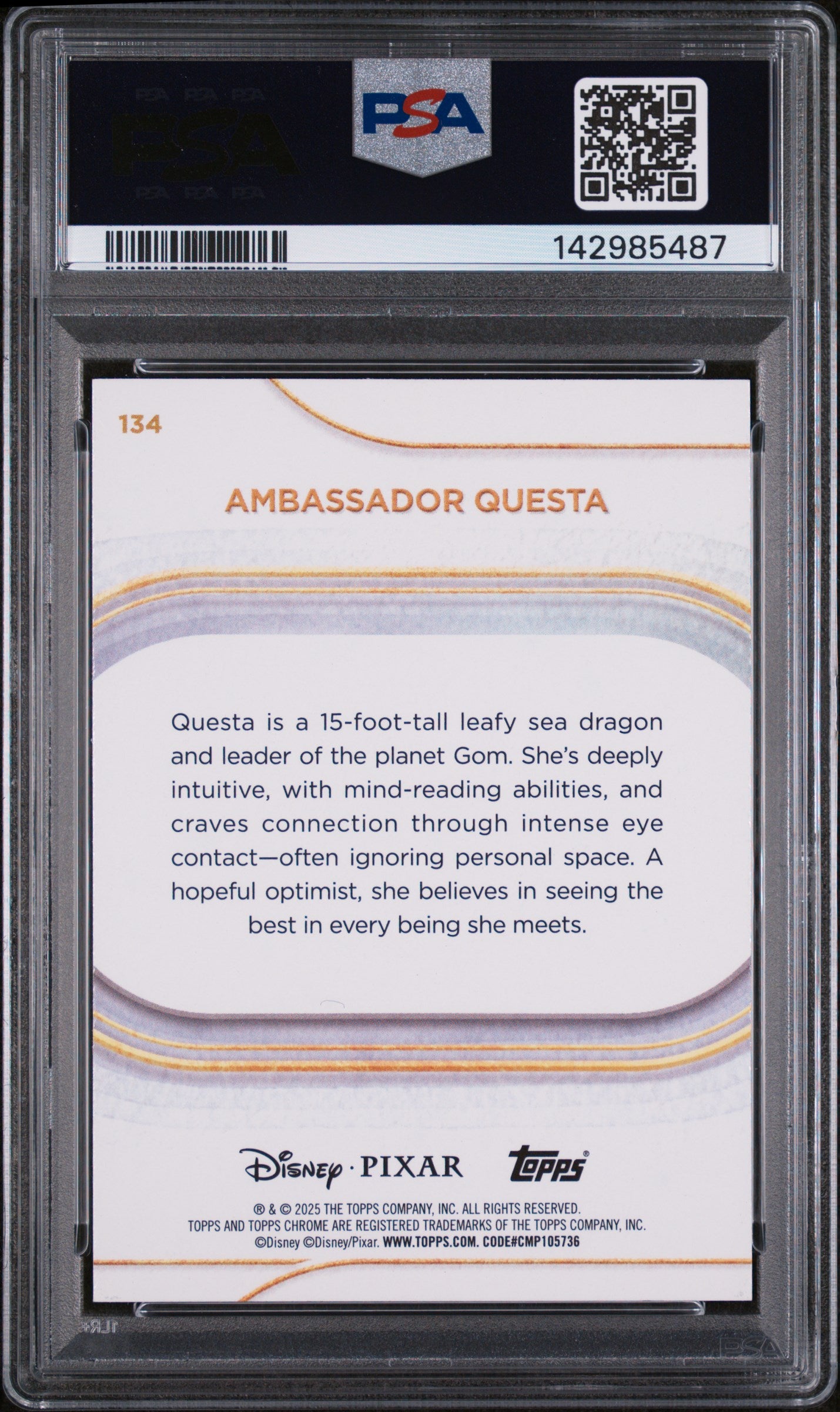 2025 Topps Chrome Disney - Ambassador Questa - Teal Refractor /299 - PSA - /299