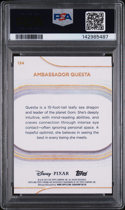2025 Topps Chrome Disney - Ambassador Questa - Teal Refractor /299 - PSA - /299