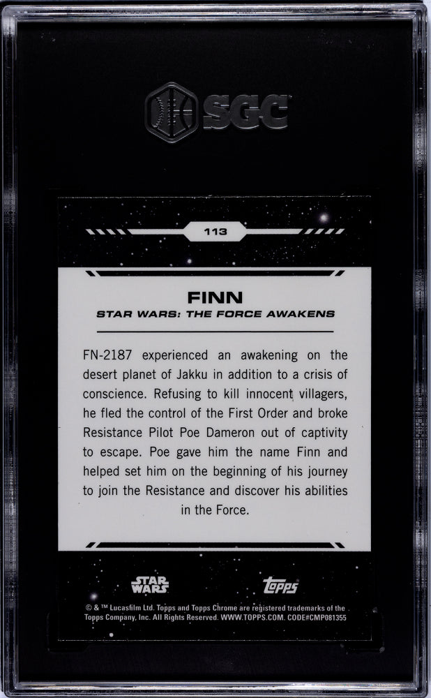 2024 Topps Chrome Star Wars Finn #113 SGC 9