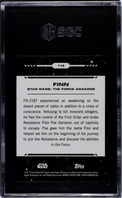 2024 Topps Chrome Star Wars Finn #113 SGC 9