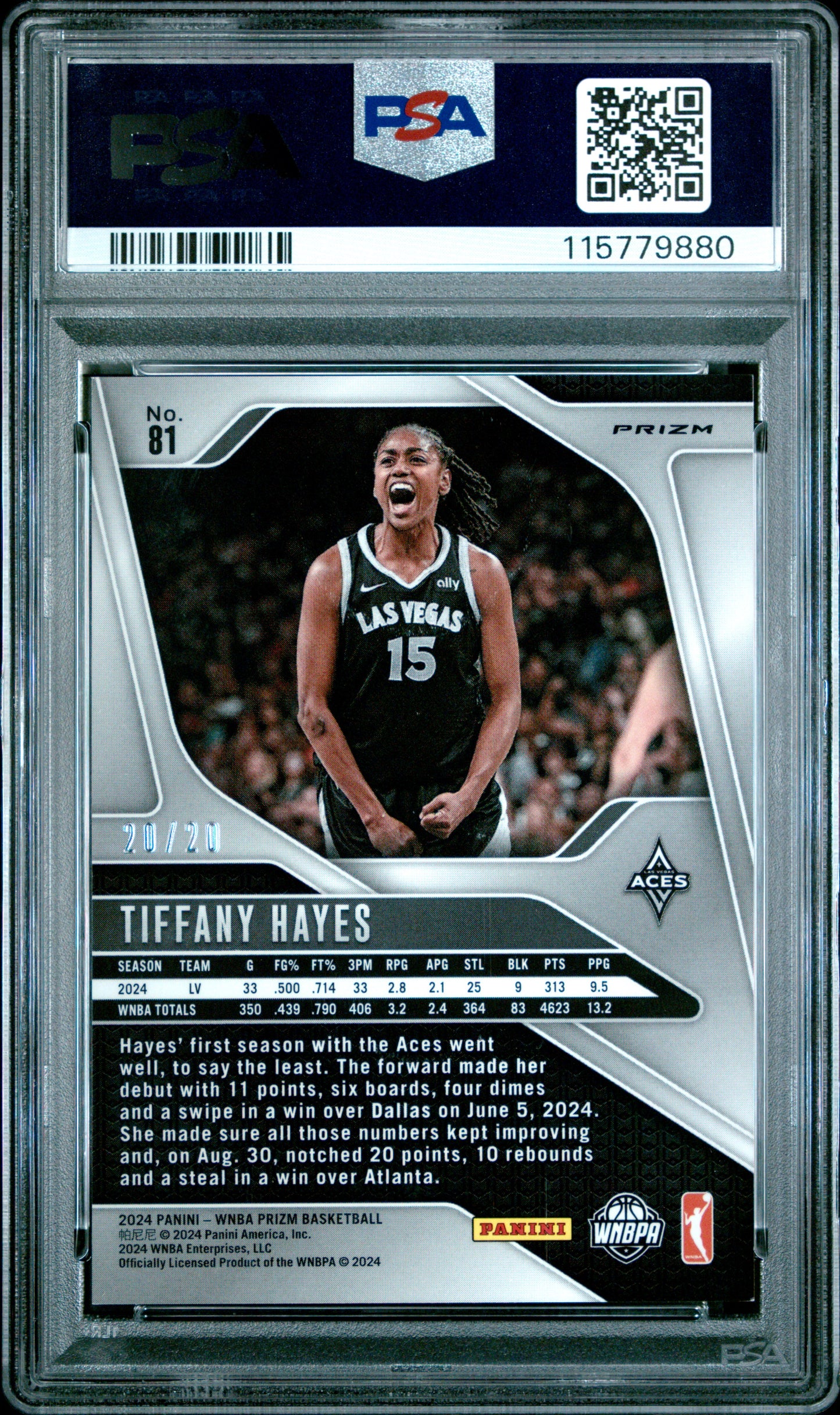 2024 Panini Prizm WNBA- Tiffany Hayes #81 - Cherry Blossoms FOTL /20 - PSA - /20