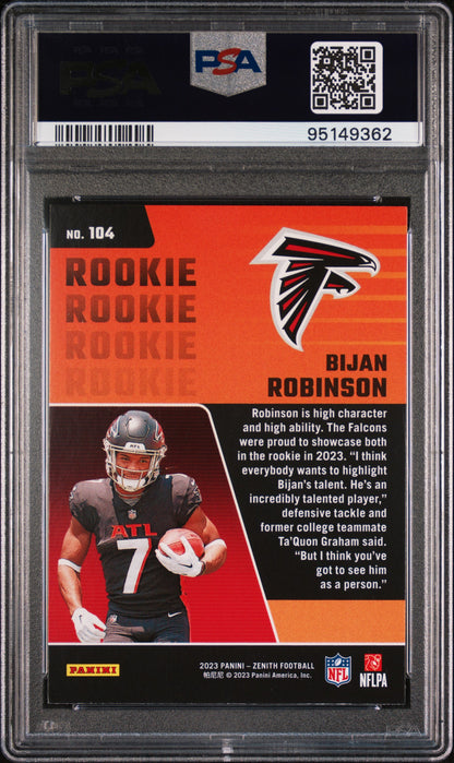 2023 Panini Zenith ROOKIE Bijan Robinson ROOKIE #104 Retail PSA 9