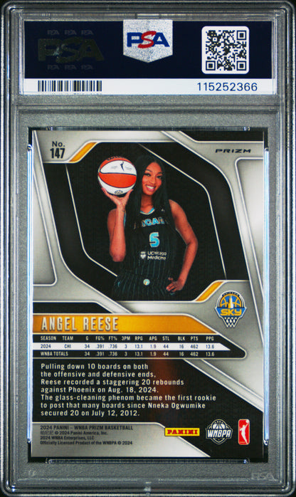 2024 Panini Prizm WNBA - Angel Reese #147 - ROOKIE - Blue Velocity - PSA