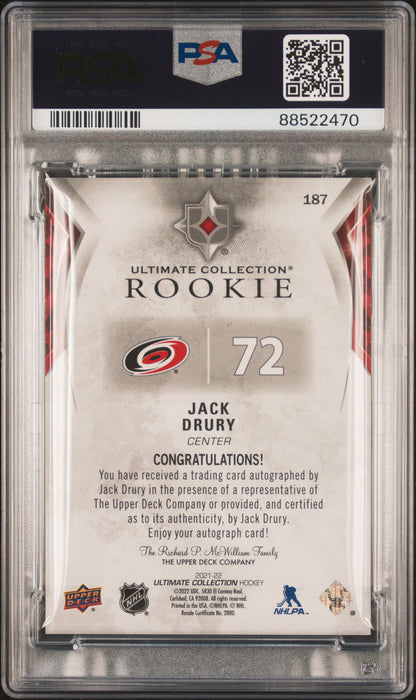 2021 Upper Deck Ultimate Collection /299 - Jack Drury - ROOKIE Auto /299 - PSA
