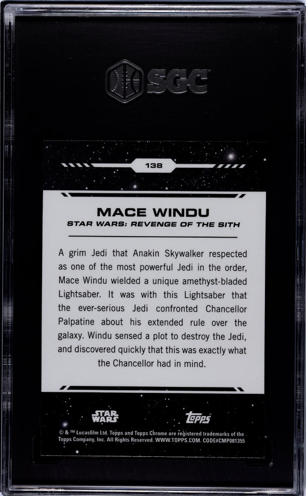 2024 Topps Chrome Star Wars Mace Windu #138 SGC 9.5