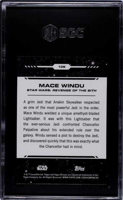 2024 Topps Chrome Star Wars Mace Windu #138 SGC 9.5