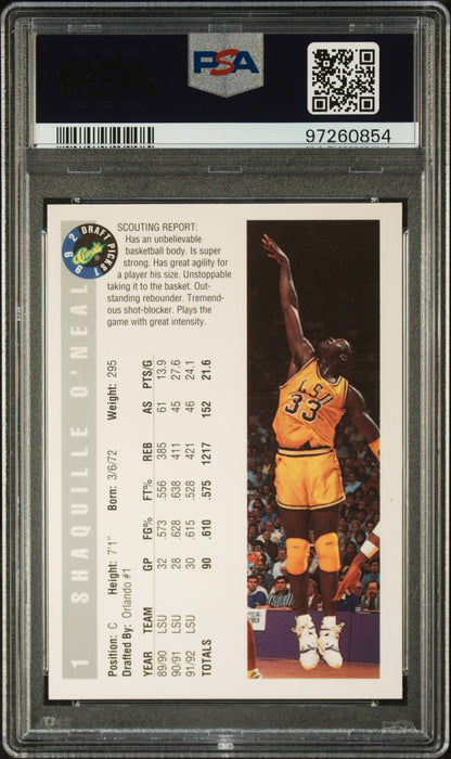 1992 Classic Draft Picks Shaquille O'Neal #1 PSA 9