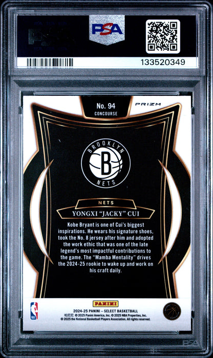 2024 Panini Select - Yongxi "Jacky" Cui - ROOKIE - Cosmic - PSA - ROOKIE Cosmic