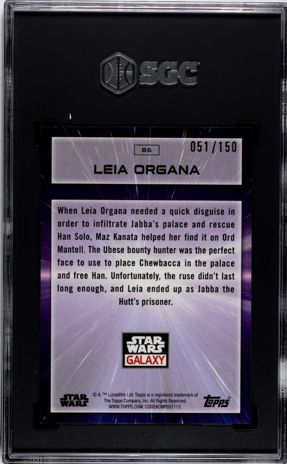 2022 -Star Wars Galaxy - Leia Organa - Atomic Refractor /150 - SGC 9.5 - /150