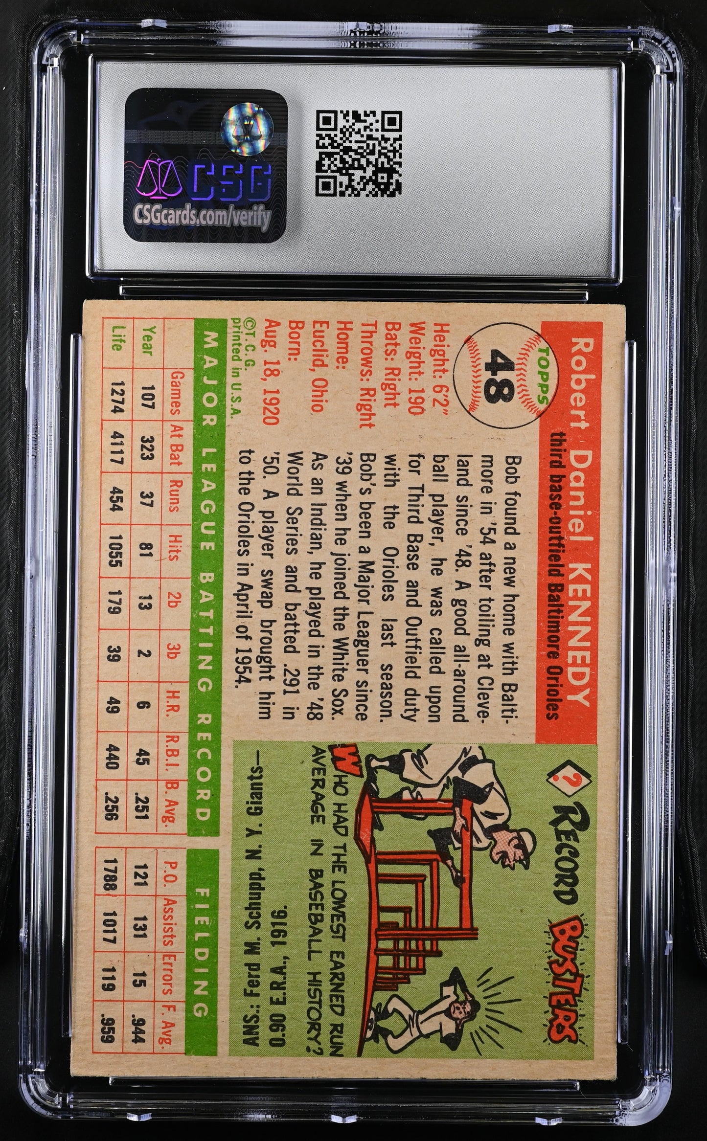 1955 Topps Bob Kennedy #48 CGC 7