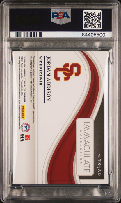 2023 Immaculate Collegiate - Jordan Addison - ROOKIE PATCH AUTO /99 - PSA