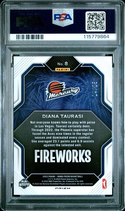 2023 Panini Prizm WNBA - Fireworks MOJO /25 - Diana Taurasi #8 - MOJO /25 - PSA