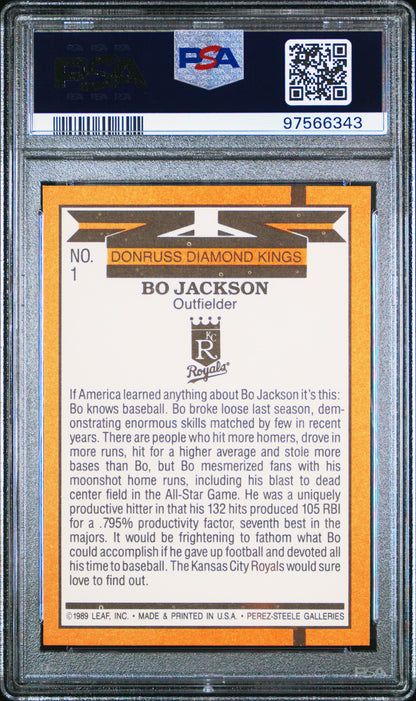 1990 Donruss Bo Jackson #1 Diamond Kings PSA 8