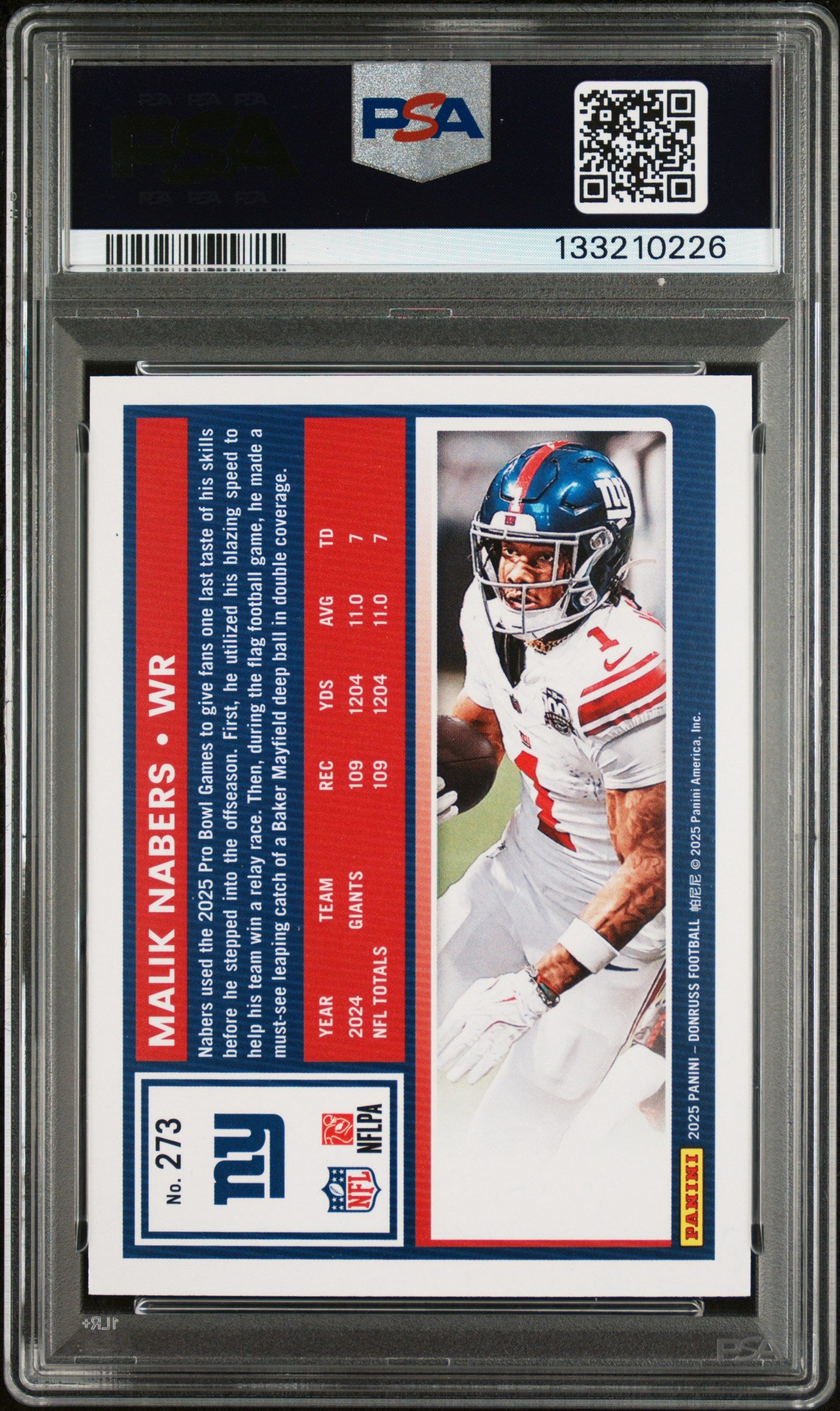 2025 Panini Donruss - Malik Nabers - Press Proof Silver /199 - PSA - Silver /199