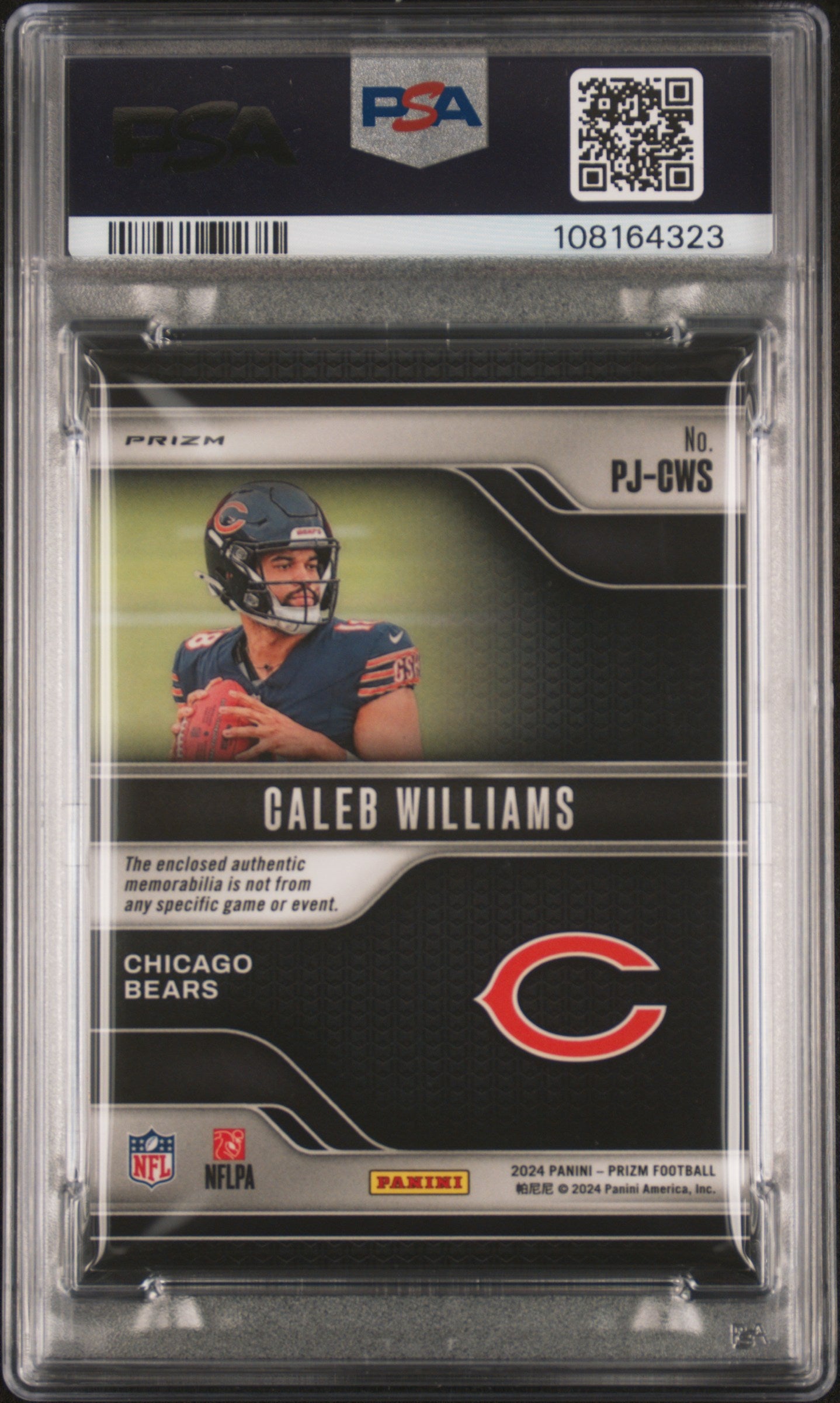 2024 Panini Prizm Premier Jerseys Caleb Williams #PJCWS PSA 7