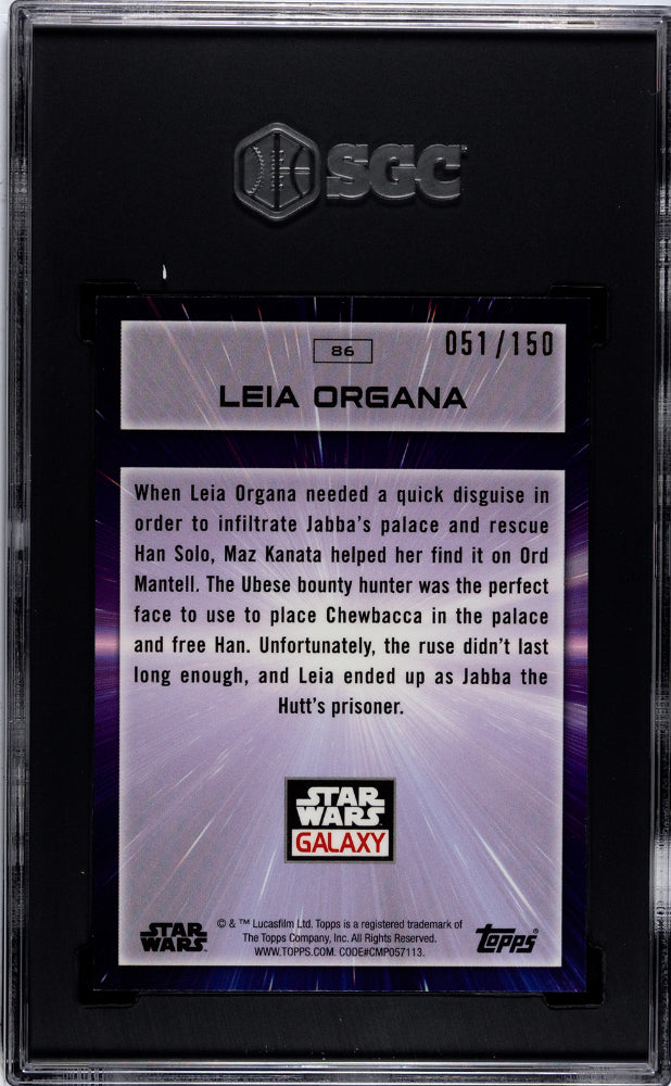 2022 Topps Chrome Star Wars Galaxy Leia Organa - /150 SGC 9.5 - /150