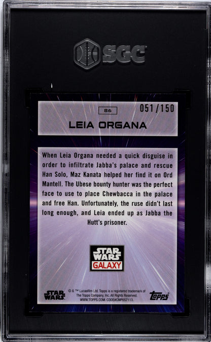 2022 Topps Chrome Star Wars Galaxy Leia Organa - /150 SGC 9.5 - /150
