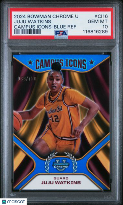2024 Bowman Chrome U - JuJu Watkins #CI16 - Campus Icons - Blue/150 - PSA 10
