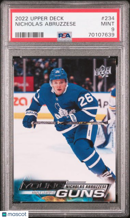2022 Upper Deck Hockey - Nicholas Abruzzese - Young Guns #234 - YG ROOKIE - PSA