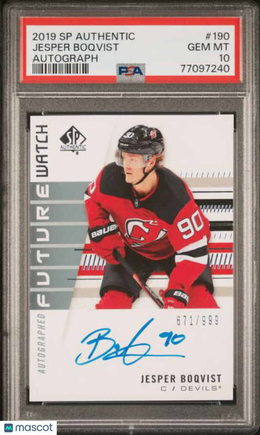 2019 SP Authentic - Jesper Boqvist - FUTURE WATCH AUTO /999 - PSA 10