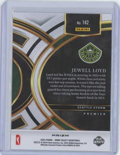 2024 Panini WNBA Select Jewell Loyd #142 Premier Pink Cracked Ice Prizm