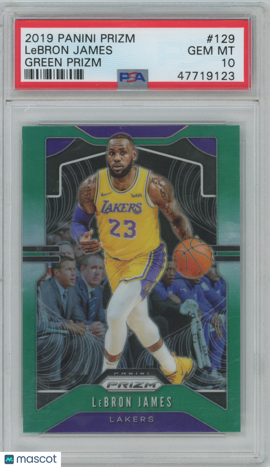 2019 Panini - Green Prizm - LeBron James - Los Angeles Lakers - GREEN - PSA 10