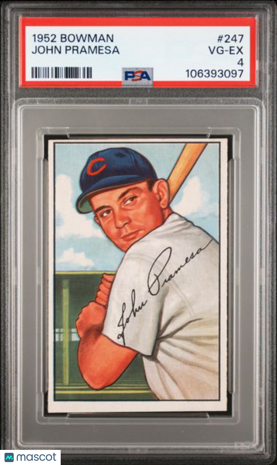 1952 Bowman - John Pramesa #247 - Chicago Cubs - PSA 4