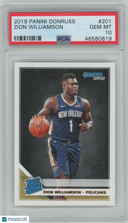 2019 Panini Donruss Zion Williamson ROOKIE #201 PSA 10