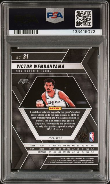 2024 Mosaic NBA - Victor Wembanyama - Silver Mosaic Prizm - PSA