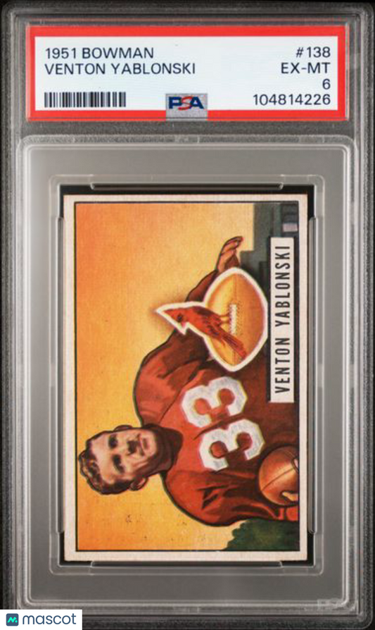 1951 Bowman Football #138 Venton Yablonski Chicago Cardinals PSA 6 EX-MT