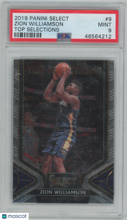 2019 Panini Select - Top Selections - Zion Williamson #9 - ROOKIE - PSA 9