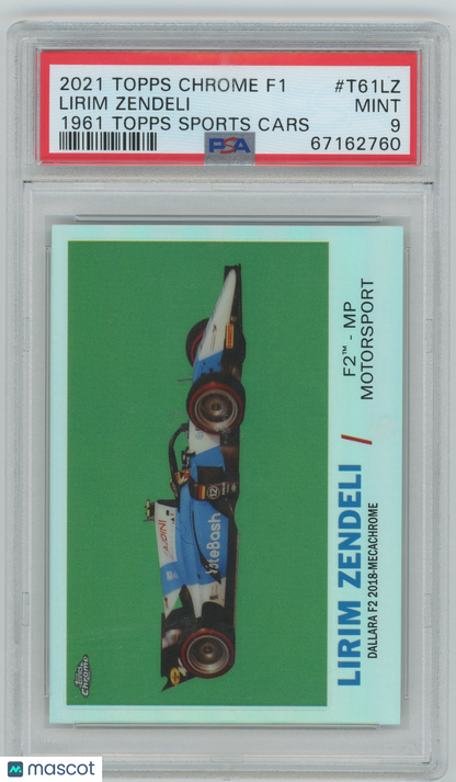 2021 Topps Chrome Formula 1 1961 Topps Sports Cars Lirim Zendeli #T61LZ PSA 9