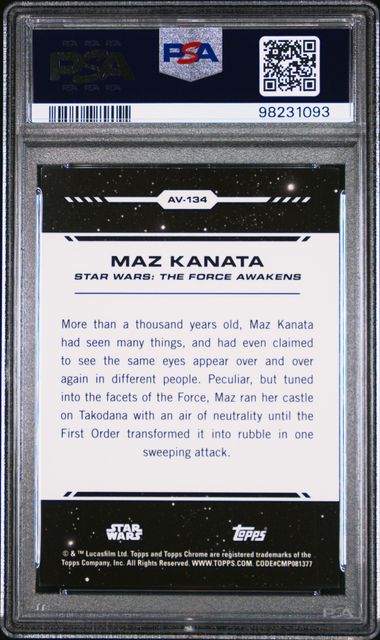 2024 Topps Chrome Star Wars - Maz Kanata /25 - Aurebesh - Rebel Orange /25 - PSA