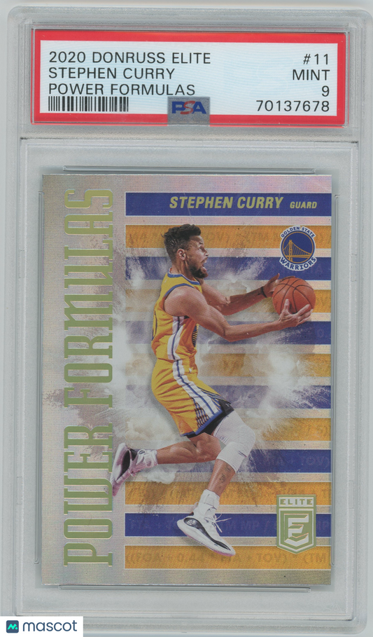 2020 Donruss Elite Power Formulas #11 Stephen Curry Warriors PSA 9 MINT