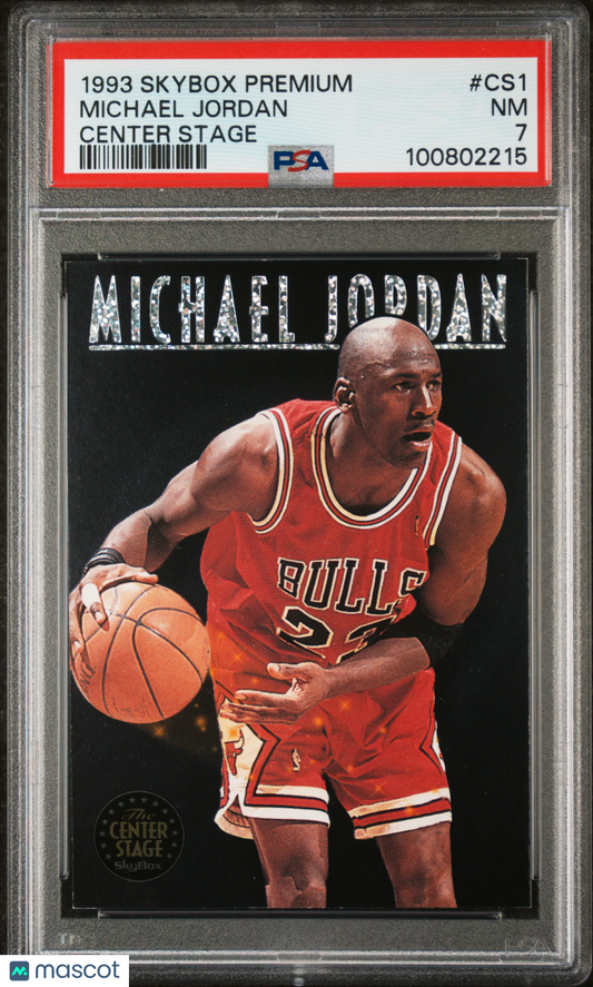 1993 Skybox Premium Center Stage #CS1 Michael Jordan Chicago Bulls HOF PSA 7 NM