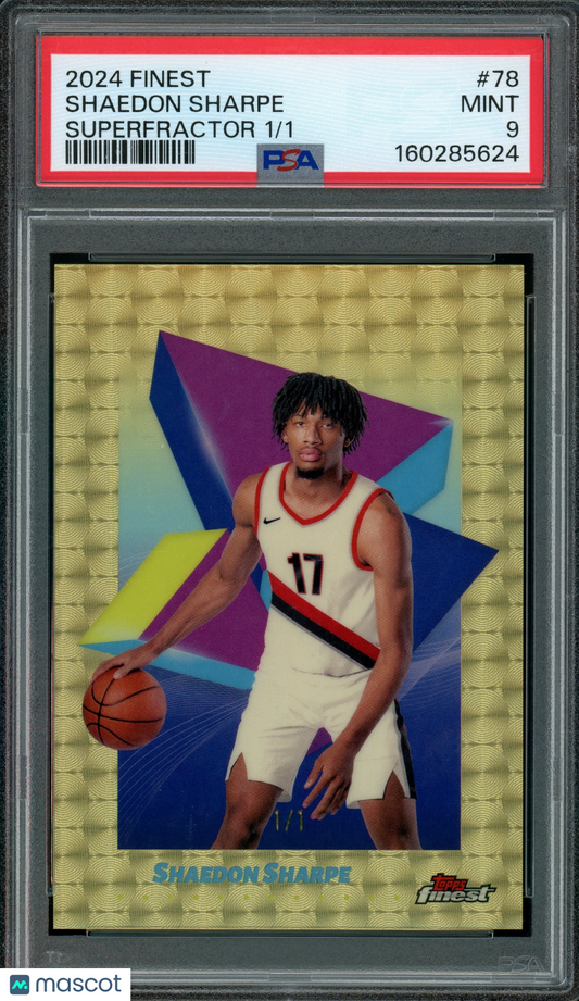 2024 Topps Finest - Shaedon Sharpe - Superfractor 1/1 - PSA - SUPERFRACTOR 1/1