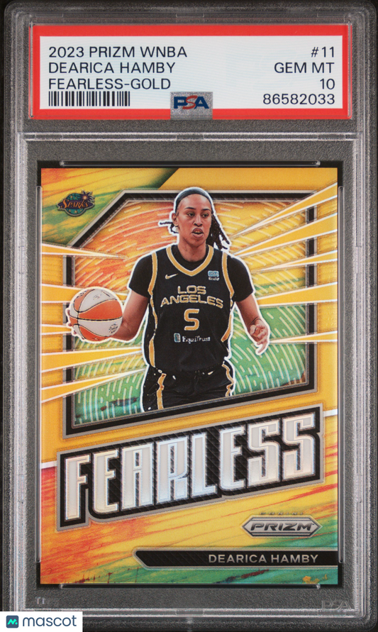 2023 Prizm WNBA Fearless - Gold /10 - Dearica Hamby 10/10 PSA 10 - /10 PSA 10
