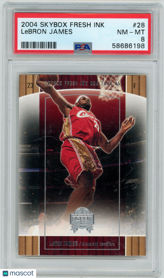 2004 Skybox Fresh Ink NBA - LeBron James #28 - PSA 8