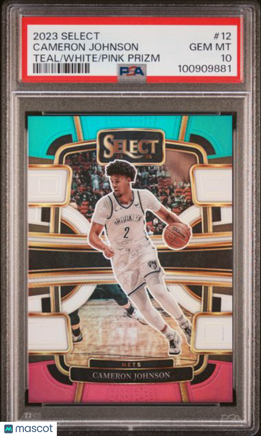 2023 Select - Teal/White/Pink Prizm /49 - Cameron Johnson - Nets /49 - PSA 10