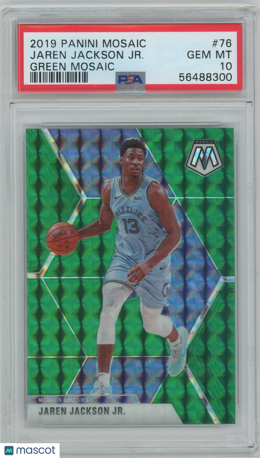 2019 Panini Mosaic Jaren Jackson JR. ROOKIE #76 Green Mosaic PSA 10